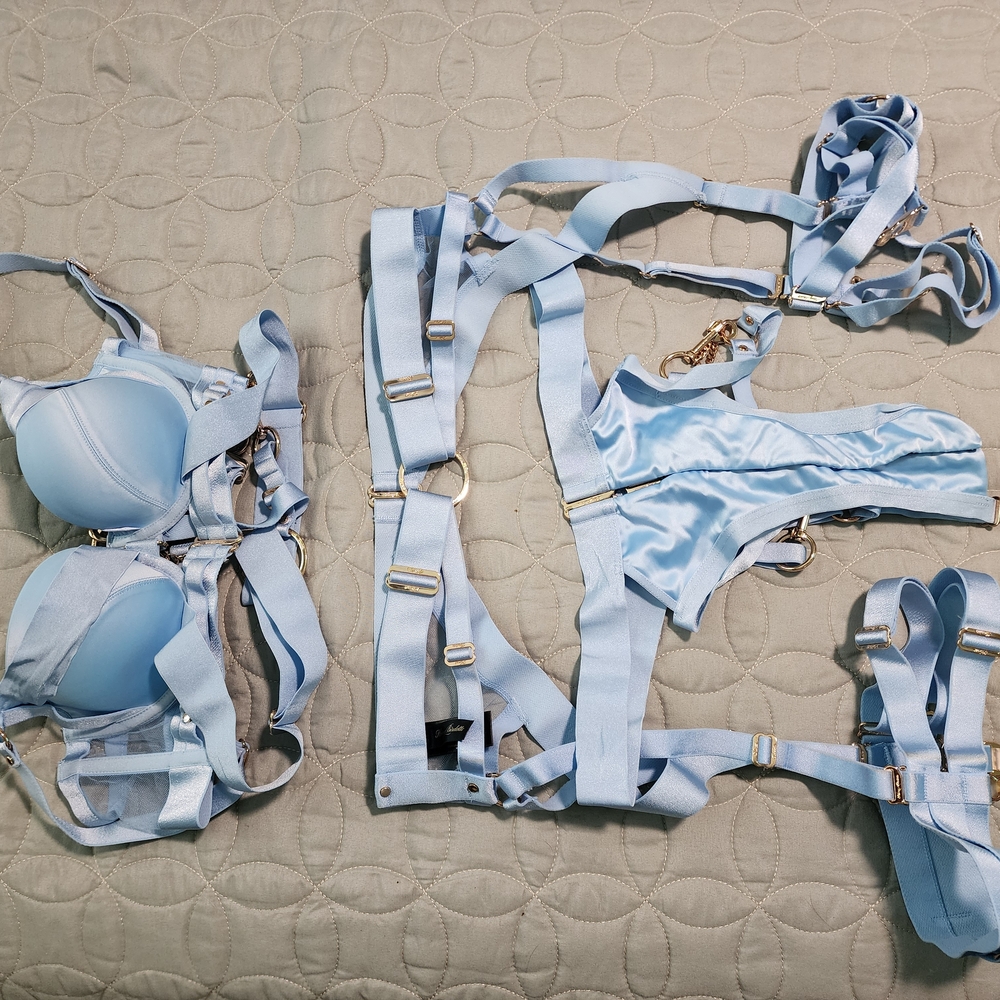 Honey Birdette Blue Marble Bra Intimates